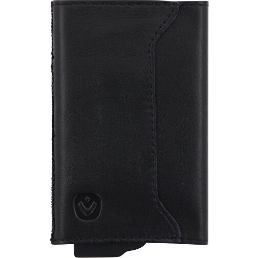 7218 | Valenta Card Case Plus , schwarz, Metall & Leder, 10,00cm x 6,50cm x 1,20cm (Länge x Höhe x Breite), Bild 2