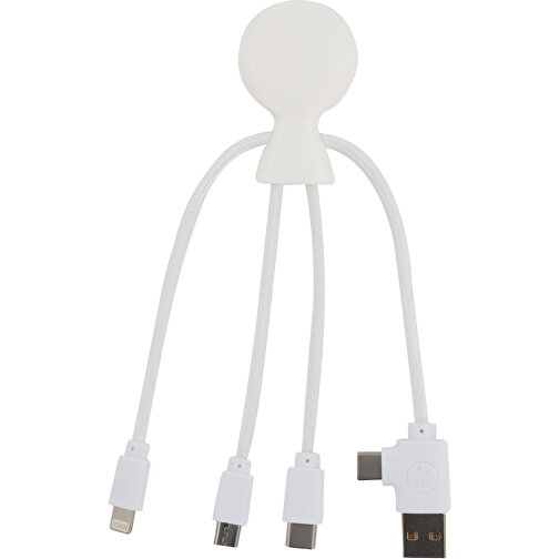 2099 | Xoopar Mr. Bio Smart Charging Cable With NFC , weiß, Recycled plastic, 15,00cm x 3,20cm x 1,20cm (Länge x Höhe x Breite), Bild 1