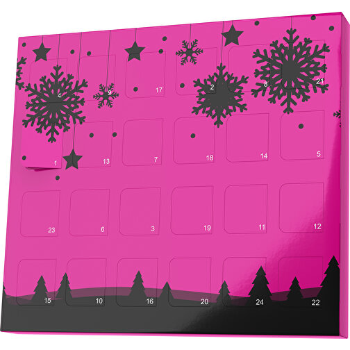 XS Adventskalender Winterlandschaft , M&M\'s, pink / schwarz, Vollkartonhülle, weiß, 1,60cm x 12,00cm x 14,00cm (Länge x Höhe x Breite), Bild 1