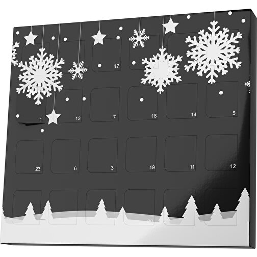 XS Adventskalender Winterlandschaft , M&M\'s, schwarz / weiß, Vollkartonhülle, weiß, 1,60cm x 12,00cm x 14,00cm (Länge x Höhe x Breite), Bild 1