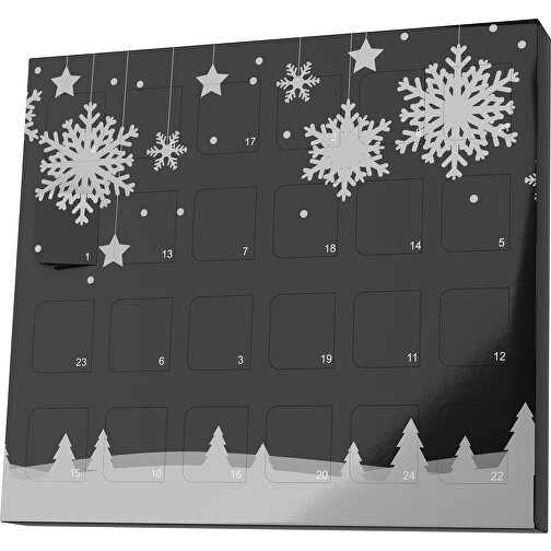 XS Adventskalender Winterlandschaft , M&M\'s, schwarz / hellgrau, Vollkartonhülle, weiß, 1,60cm x 12,00cm x 14,00cm (Länge x Höhe x Breite), Bild 1