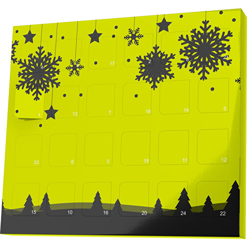 XS Adventskalender Winterlandschaft , Brandt, hellgrün / schwarz, Vollkartonhülle, weiss, 1,60cm x 12,00cm x 14,00cm (Länge x Höhe x Breite), Bild 1