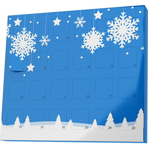XS Adventskalender Winterlandschaft , Brandt, kobaltblau / weiss, Vollkartonhülle, weiss, 1,60cm x 12,00cm x 14,00cm (Länge x Höhe x Breite), Bild 1