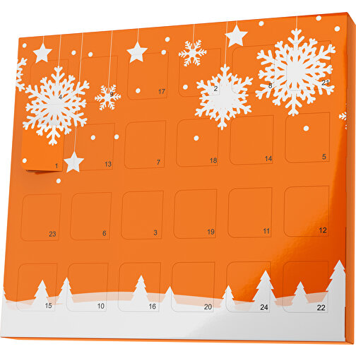 XS Adventskalender Winterlandschaft , Brandt, orange / weiß, Vollkartonhülle, weiß, 1,60cm x 12,00cm x 14,00cm (Länge x Höhe x Breite), Bild 1