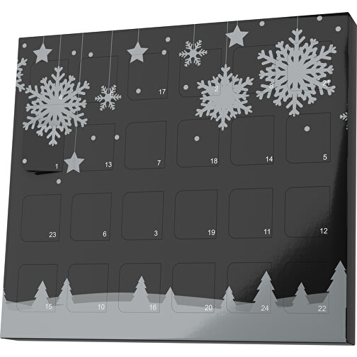XS Adventskalender Winterlandschaft , Brandt, schwarz / silber, Vollkartonhülle, weiß, 1,60cm x 12,00cm x 14,00cm (Länge x Höhe x Breite), Bild 1