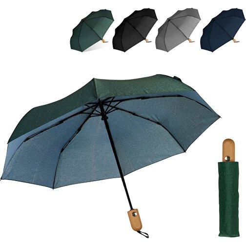 21” Faltbarer Regenschirm Aus R-PET -Material Mit Automatiköffnung , dunkelgrün, R-PET, 30,00cm x 6,00cm x 6,00cm (Länge x Höhe x Breite), Bild 2
