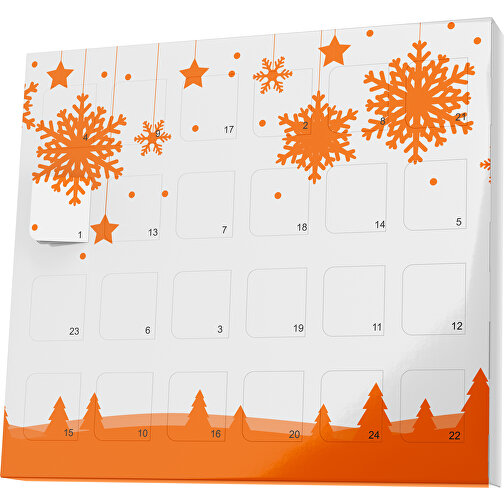 XS Adventskalender Winterlandschaft , M&M\'s, weiß / orange, Vollkartonhülle, weiß, 1,60cm x 12,00cm x 14,00cm (Länge x Höhe x Breite), Bild 1
