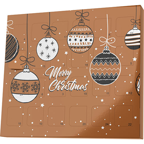 XS Adventskalender Weihnachtskugeln , M&M\'s, braun / weiß, Vollkartonhülle, weiß, 1,60cm x 12,00cm x 14,00cm (Länge x Höhe x Breite), Bild 1