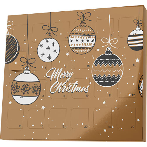 XS Adventskalender Weihnachtskugeln , M&M\'s, erdbraun / weiß, Vollkartonhülle, weiß, 1,60cm x 12,00cm x 14,00cm (Länge x Höhe x Breite), Bild 1