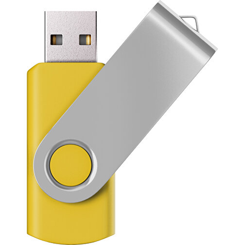 USB-Stick SWING Color 3.0 8 GB , Promo Effects MB , sonnengelb / silber MB , 8 GB , Kunststoff/ Aluminium MB , 5,70cm x 1,00cm x 1,90cm (Länge x Höhe x Breite), Bild 1