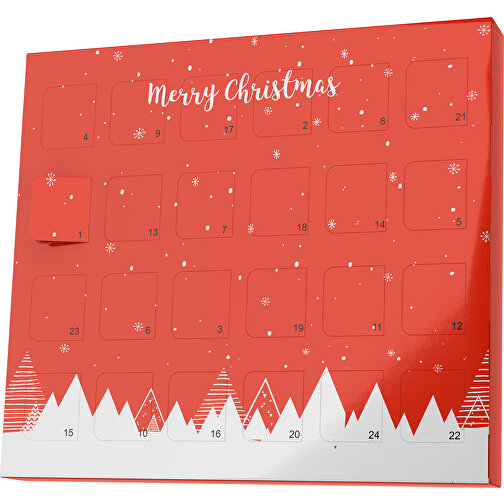 XS Adventskalender Weihnachtswald , M&M\'s, rot / weiß, Vollkartonhülle, weiß, 1,60cm x 12,00cm x 14,00cm (Länge x Höhe x Breite), Bild 1