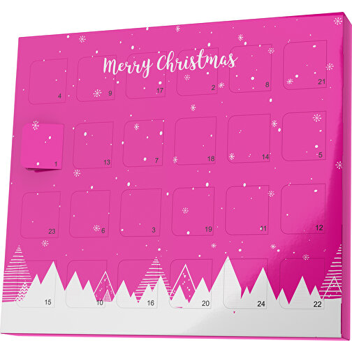 XS Adventskalender Weihnachtswald , M&M\'s, pink / weiß, Vollkartonhülle, weiß, 1,60cm x 12,00cm x 14,00cm (Länge x Höhe x Breite), Bild 1