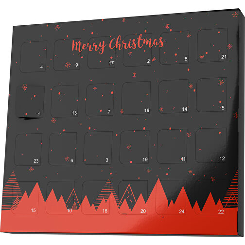 XS Adventskalender Weihnachtswald , M&M\'s, schwarz / rot, Vollkartonhülle, weiß, 1,60cm x 12,00cm x 14,00cm (Länge x Höhe x Breite), Bild 1