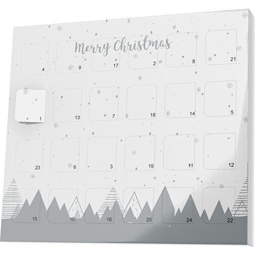 XS Adventskalender Weihnachtswald , M&M\'s, weiß / silber, Vollkartonhülle, weiß, 1,60cm x 12,00cm x 14,00cm (Länge x Höhe x Breite), Bild 1