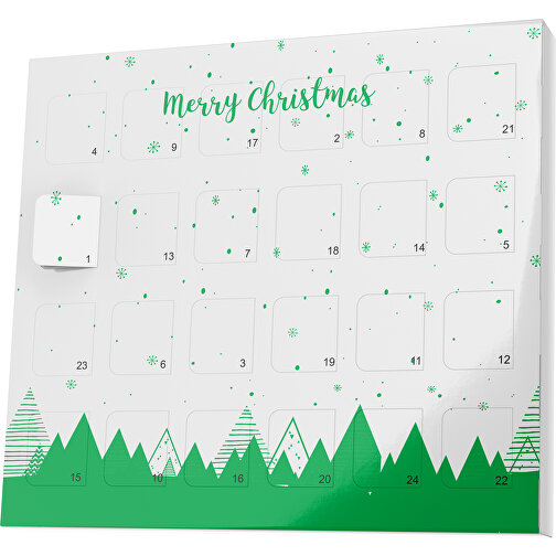 XS Adventskalender Weihnachtswald , M&M\'s, weiß / grün, Vollkartonhülle, weiß, 1,60cm x 12,00cm x 14,00cm (Länge x Höhe x Breite), Bild 1