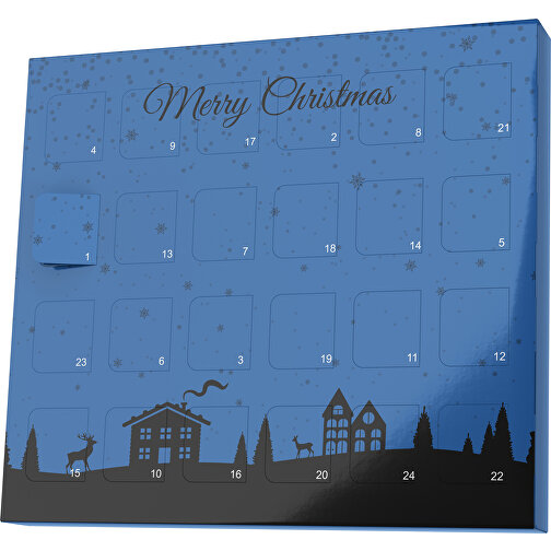 XS Adventskalender Weihnachtsdorf , M&M\'s, dunkelblau / schwarz, Vollkartonhülle, weiß, 1,60cm x 12,00cm x 14,00cm (Länge x Höhe x Breite), Bild 1