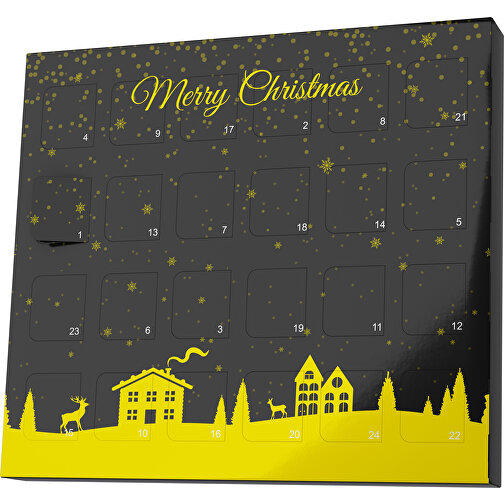 XS Adventskalender Weihnachtsdorf , M&M\'s, schwarz / gelb, Vollkartonhülle, weiß, 1,60cm x 12,00cm x 14,00cm (Länge x Höhe x Breite), Bild 1