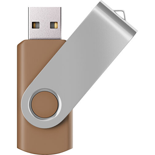 USB-Stick SWING Color 3.0 32 GB , Promo Effects MB , erdbraun / silber MB , 32 GB , Kunststoff/ Aluminium MB , 5,70cm x 1,00cm x 1,90cm (Länge x Höhe x Breite), Bild 1