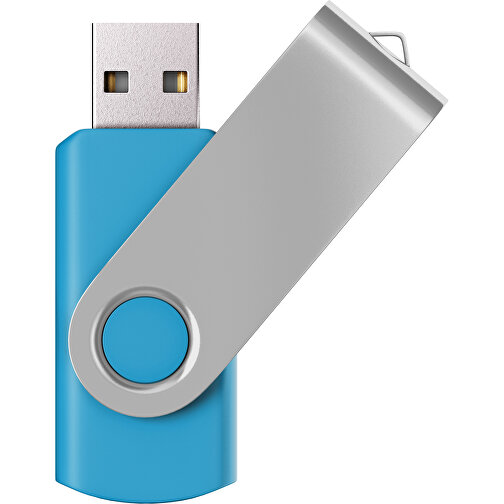 USB-Stick SWING Color 3.0 32 GB , Promo Effects MB , himmelblau / silber MB , 32 GB , Kunststoff/ Aluminium MB , 5,70cm x 1,00cm x 1,90cm (Länge x Höhe x Breite), Bild 1