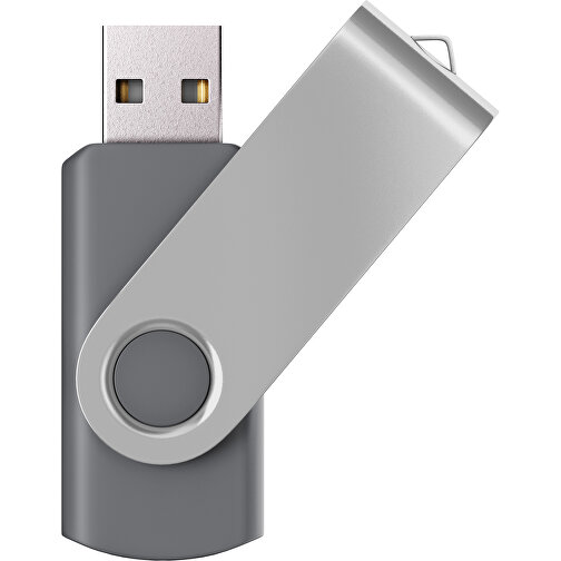 USB-Stick SWING Color 3.0 128 GB , Promo Effects MB , dunkelgrau / silber MB , 131 GB , Kunststoff/ Aluminium MB , 5,70cm x 1,00cm x 1,90cm (Länge x Höhe x Breite), Bild 1