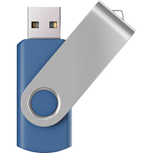 USB-Stick SWING Color 3.0 128 GB , Promo Effects MB , dunkelblau / silber MB , 131 GB , Kunststoff/ Aluminium MB , 5,70cm x 1,00cm x 1,90cm (Länge x Höhe x Breite), Bild 1