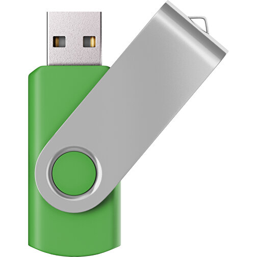USB-Stick SWING Color 3.0 128 GB , Promo Effects MB , grasgrün / silber MB , 131 GB , Kunststoff/ Aluminium MB , 5,70cm x 1,00cm x 1,90cm (Länge x Höhe x Breite), Bild 1
