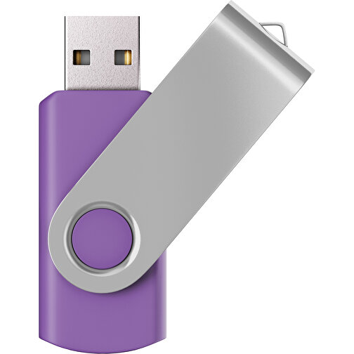 USB-Stick SWING Color 3.0 128 GB , Promo Effects MB , lavendel / silber MB , 131 GB , Kunststoff/ Aluminium MB , 5,70cm x 1,00cm x 1,90cm (Länge x Höhe x Breite), Bild 1