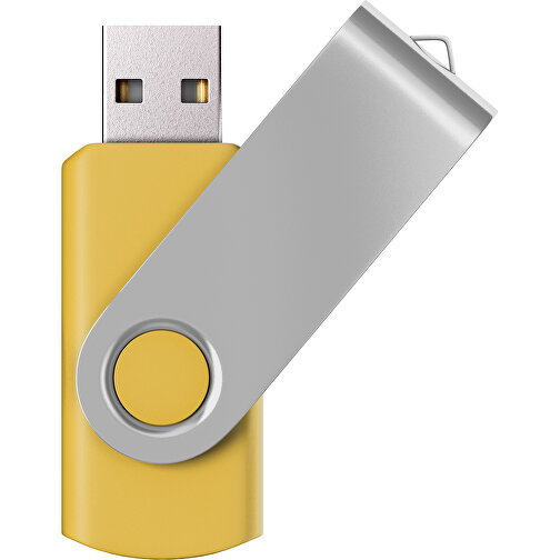 USB-Stick SWING Color 3.0 128 GB , Promo Effects MB , goldgelb / silber MB , 131 GB , Kunststoff/ Aluminium MB , 5,70cm x 1,00cm x 1,90cm (Länge x Höhe x Breite), Bild 1