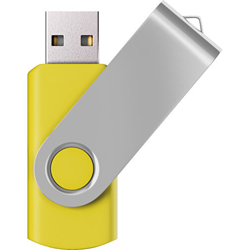 USB-Stick SWING Color 3.0 128 GB , Promo Effects MB , gelb / silber MB , 131 GB , Kunststoff/ Aluminium MB , 5,70cm x 1,00cm x 1,90cm (Länge x Höhe x Breite), Bild 1