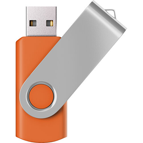 USB-Stick SWING Color 3.0 128 GB , Promo Effects MB , orange / silber MB , 131 GB , Kunststoff/ Aluminium MB , 5,70cm x 1,00cm x 1,90cm (Länge x Höhe x Breite), Bild 1