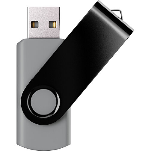 USB-Stick SWING Color 3.0 16 GB , Promo Effects MB , silber / schwarz MB , 16 GB , Kunststoff/ Aluminium MB , 5,70cm x 1,00cm x 1,90cm (Länge x Höhe x Breite), Bild 1