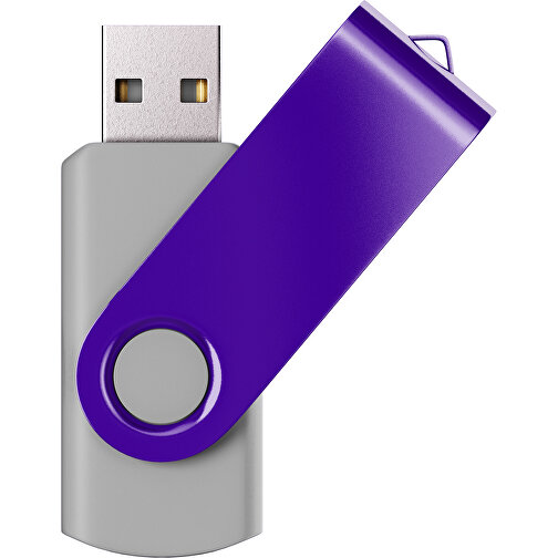 USB-Stick SWING Color 3.0 8 GB , Promo Effects MB , grau / violet MB , 8 GB , Kunststoff/ Aluminium MB , 5,70cm x 1,00cm x 1,90cm (Länge x Höhe x Breite), Bild 1