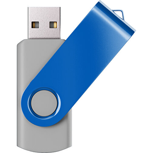 USB-Stick SWING Color 3.0 8 GB , Promo Effects MB , grau / kobaltblau MB , 8 GB , Kunststoff/ Aluminium MB , 5,70cm x 1,00cm x 1,90cm (Länge x Höhe x Breite), Bild 1