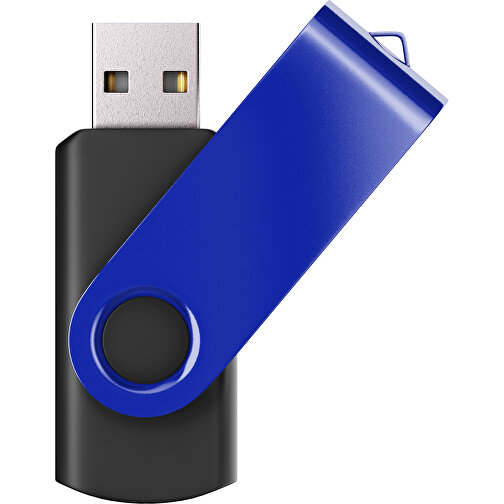 USB-Stick SWING Color 3.0 16 GB , Promo Effects MB , schwarz / blau MB , 16 GB , Kunststoff/ Aluminium MB , 5,70cm x 1,00cm x 1,90cm (Länge x Höhe x Breite), Bild 1