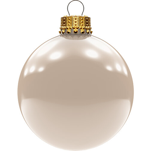 Petite boule de Noël 57 mm, couronne dorée, brillante, Image 1