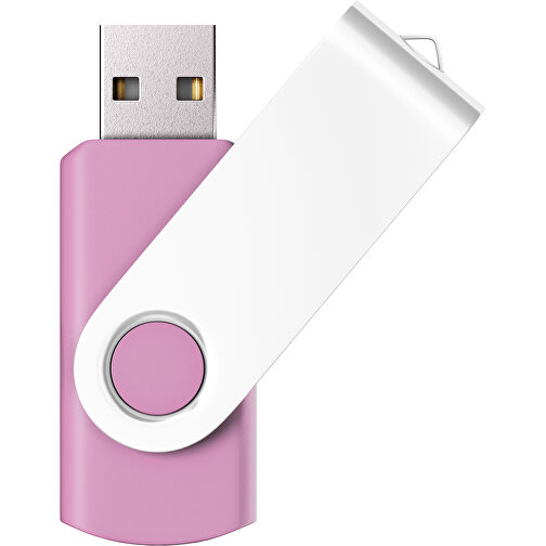 USB-Stick SWING Color 3.0 64 GB , Promo Effects MB , rosa / weiß MB , 65 GB , Kunststoff/ Aluminium MB , 5,70cm x 1,00cm x 1,90cm (Länge x Höhe x Breite), Bild 1