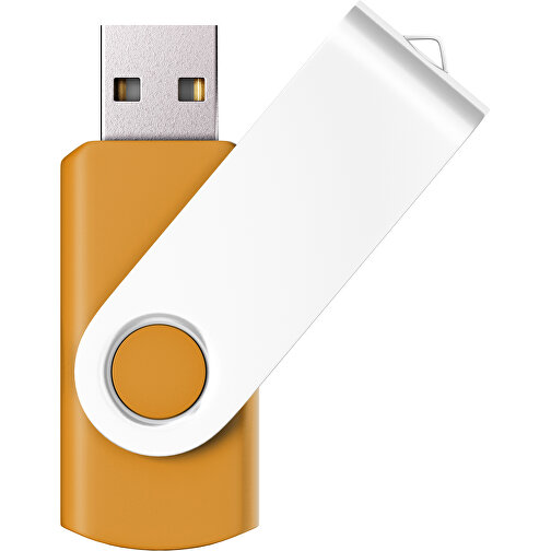 USB-Stick SWING Color 3.0 64 GB , Promo Effects MB , kürbisorange / weiß MB , 65 GB , Kunststoff/ Aluminium MB , 5,70cm x 1,00cm x 1,90cm (Länge x Höhe x Breite), Bild 1