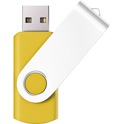 USB-Stick SWING Color 3.0 32 GB , Promo Effects MB , sonnengelb / weiß MB , 32 GB , Kunststoff/ Aluminium MB , 5,70cm x 1,00cm x 1,90cm (Länge x Höhe x Breite), Bild 1