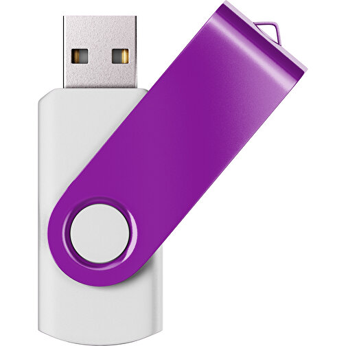 USB-Stick SWING Color 3.0 32 GB , Promo Effects MB , weiß / dunkelmagenta MB , 32 GB , Kunststoff/ Aluminium MB , 5,70cm x 1,00cm x 1,90cm (Länge x Höhe x Breite), Bild 1