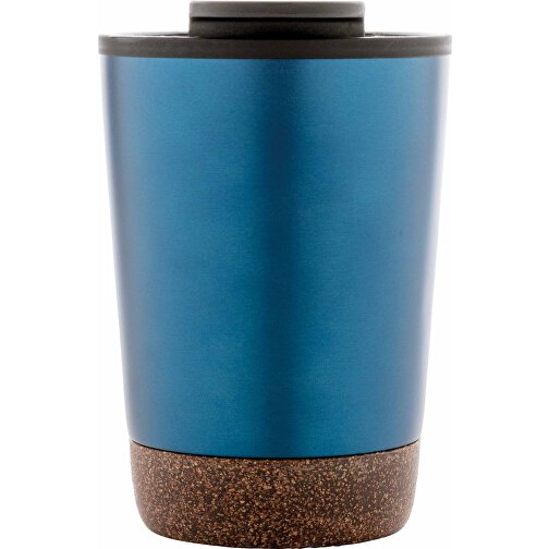 GRS RPP Edelstahl-Kaffeebecher Mit Kork, Blau , blau, Rostfreier Stahl - recycelt, 13,00cm (Höhe), Bild 3