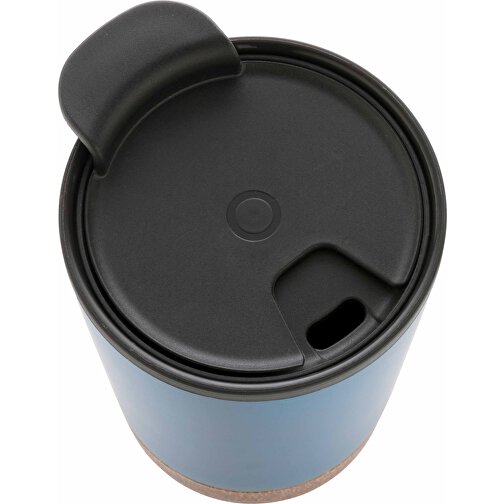 GRS RPP Edelstahl-Kaffeebecher Mit Kork, Blau , blau, Rostfreier Stahl - recycelt, 13,00cm (Höhe), Bild 5