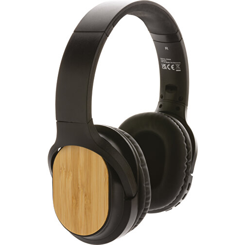 Elite vikbara trådlösa hörlurar tillverkade av RCS- och FSC®-bambu, Bild 1
