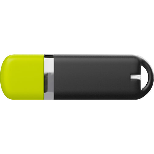 USB-Stick StylishDrive 2.0 , schwarz / hellgrün MB , 65 GB , Gummiplastik, Kunststoff MB , 6,20cm x 0,75cm x 2,00cm (Länge x Höhe x Breite), Bild 2