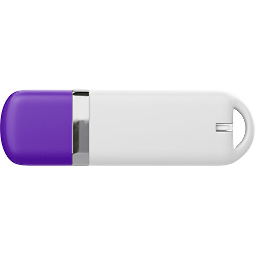 USB-Stick StylishDrive 2.0 , weiß / violet MB , 65 GB , Gummiplastik, Kunststoff MB , 6,20cm x 0,75cm x 2,00cm (Länge x Höhe x Breite), Bild 2