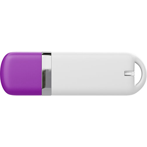 USB-Stick StylishDrive 2.0 , weiß / dunkelmagenta MB , 65 GB , Gummiplastik, Kunststoff MB , 6,20cm x 0,75cm x 2,00cm (Länge x Höhe x Breite), Bild 2