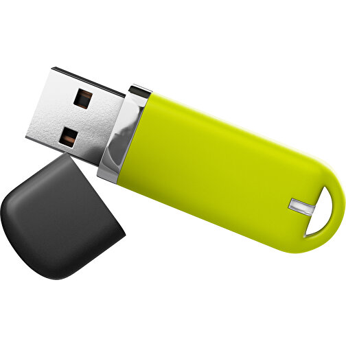 USB-Stick StylishDrive 2.0 , hellgrün /schwarz MB , 32 GB , Gummiplastik, Kunststoff MB , 6,20cm x 0,75cm x 2,00cm (Länge x Höhe x Breite), Bild 1