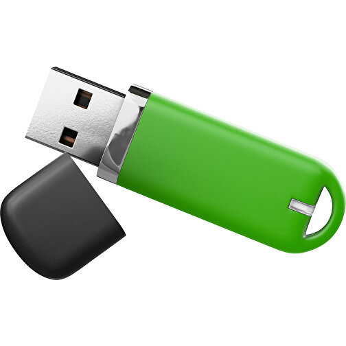 USB-Stick StylishDrive 2.0 , grasgrün /schwarz MB , 32 GB , Gummiplastik, Kunststoff MB , 6,20cm x 0,75cm x 2,00cm (Länge x Höhe x Breite), Bild 1