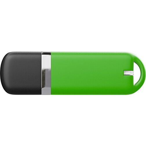 USB-Stick StylishDrive 2.0 , grasgrün /schwarz MB , 32 GB , Gummiplastik, Kunststoff MB , 6,20cm x 0,75cm x 2,00cm (Länge x Höhe x Breite), Bild 2