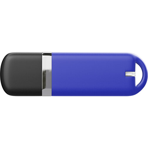 USB-Stick StylishDrive 2.0 , blau /schwarz MB , 32 GB , Gummiplastik, Kunststoff MB , 6,20cm x 0,75cm x 2,00cm (Länge x Höhe x Breite), Bild 2