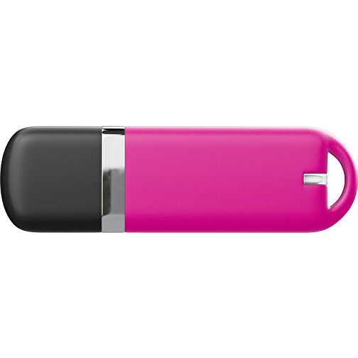 USB-Stick StylishDrive 2.0 , pink /schwarz MB , 32 GB , Gummiplastik, Kunststoff MB , 6,20cm x 0,75cm x 2,00cm (Länge x Höhe x Breite), Bild 2